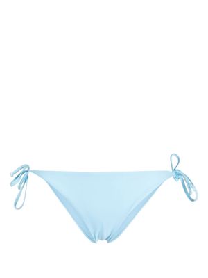 Moschino logo-print tie-side bikini bottoms - Blue