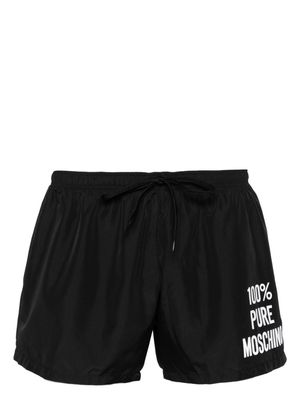 Moschino logo-printed swim shorts - Black