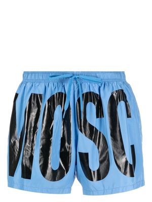 Moschino logo-printed swim shorts - Blue