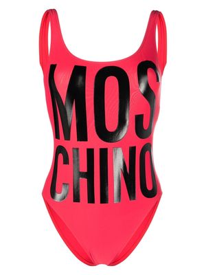 Moschino logo printed swimsuit - Pink