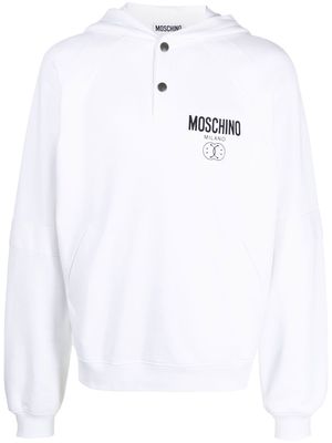 Moschino logo pullover hoodie - White