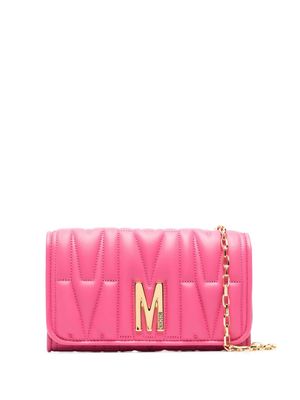 Moschino logo-quilted crossbody bag - Pink