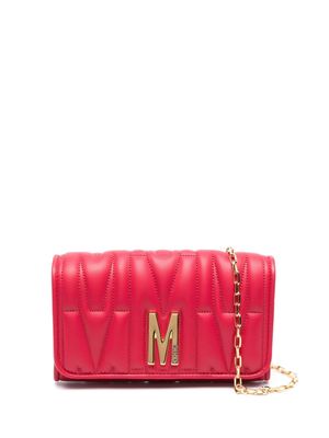 Moschino logo-quilted crossbody bag - Red
