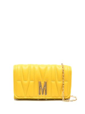 Moschino logo-quilted crossbody bag - Yellow