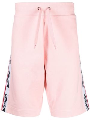 Moschino logo side-stripe track shorts - Pink