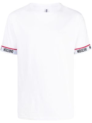 Moschino logo-sleeve cotton T-shirt - White
