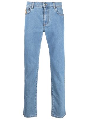 Moschino logo slim-fit jeans - Blue