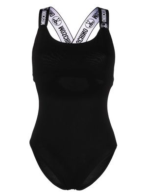 Moschino logo strap bodysuit - Black