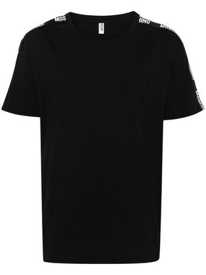 Moschino logo-stripe cotton T-shirt - Black