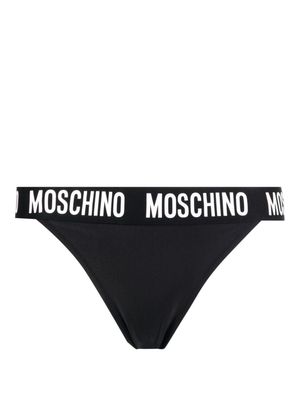 Moschino logo tape bikini bottoms - Black