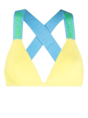 Moschino logo-tape bikini top - Yellow
