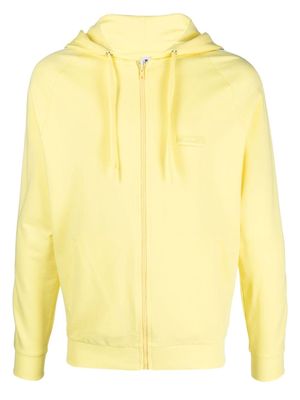 Moschino logo-tape cotton hoodie - Yellow