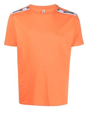 Moschino logo-tape cotton T-shirt - Orange