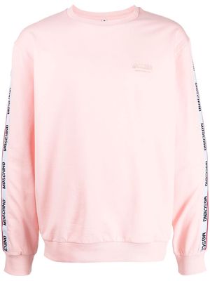 Moschino logo-tape crew-neck sweatshirt - Pink
