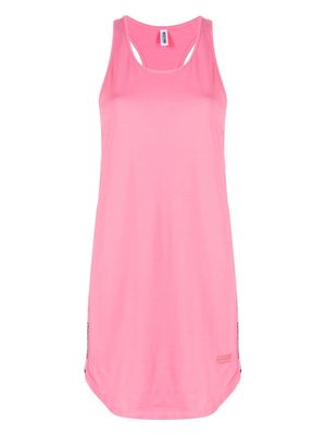 Moschino logo tape-detail stretch-cotton minidress - Pink