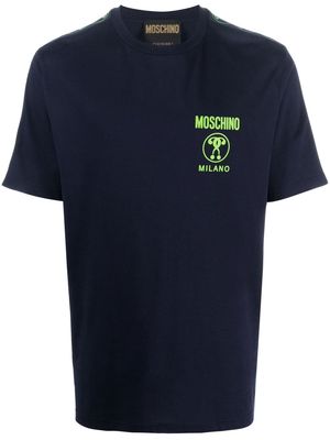 Moschino logo-tape detail T-shirt - Blue