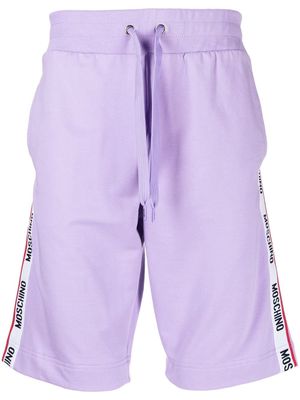 Moschino logo-tape drawstring-waist shorts - Purple