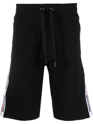 Moschino logo-tape jersey shorts - Black