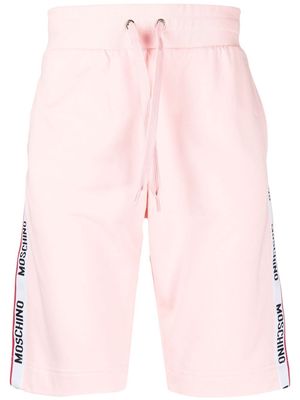 Moschino logo tape track shorts - Pink