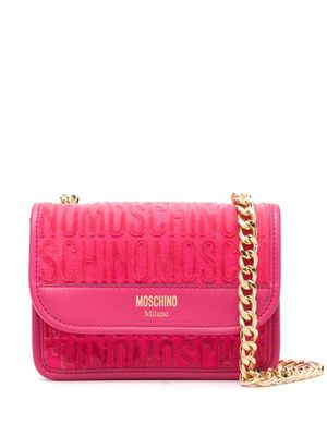 Moschino logo terry-cloth crossbody bag - Pink