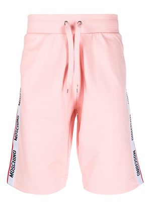 Moschino logo trim straight-leg shorts - Pink