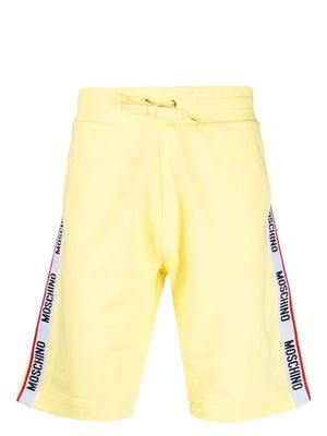 Moschino logo-trim straight-leg shorts - Yellow