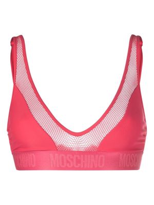 Moschino logo-underband bikini top - Pink