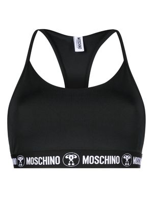 Moschino logo-underband bralette - Black