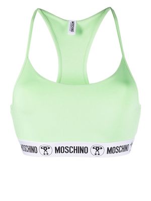 Moschino logo underband bralette - Green