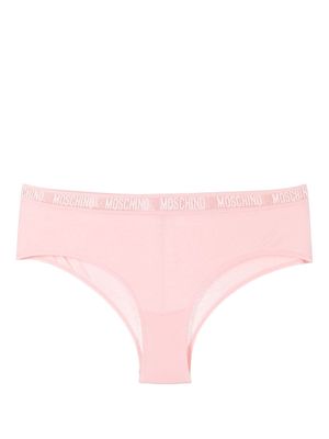 Moschino logo-waist cotton briefs - Pink
