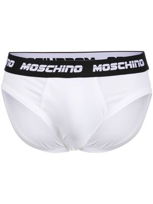 Moschino logo-waist cotton briefs - White
