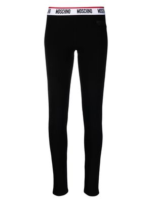 Moschino logo-waist lounge leggings - Black