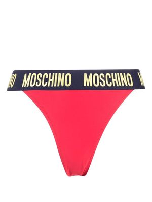 Moschino logo-waistband bikini bottoms - Pink