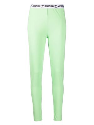 Moschino logo waistband leggings - Green