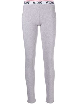 Moschino logo-waistband leggings - Grey