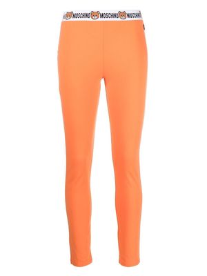Moschino logo waistband leggings - Orange