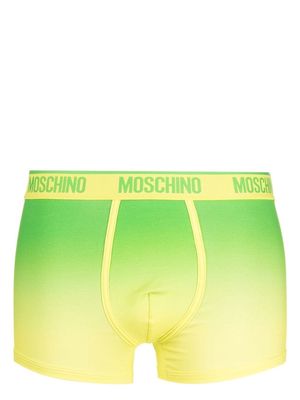Moschino logo-waistband ombré boxer shorts - Green