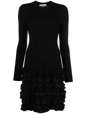 Moschino long-sleeve drop-waist dress - Black