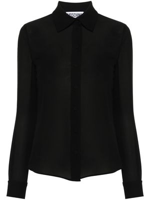 Moschino long-sleeved silk shirt - Black