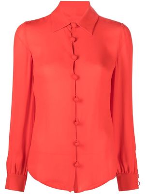 Moschino long-sleeves silk blouse - Red