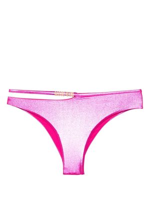 Moschino metallic-effect bikini bottoms - Pink