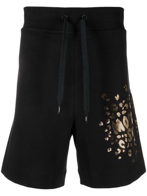Moschino metallic-effect cotton track pants - Black