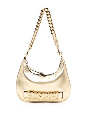 Moschino metallic-finish logo tote bag - Gold