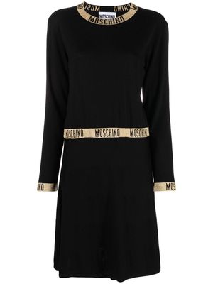 Moschino metallic logo tape midi dress - Black