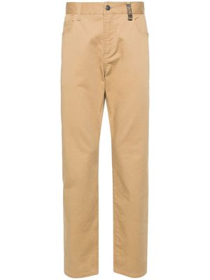 Moschino mid-rise logo-engraved straight-leg jeans - Neutrals