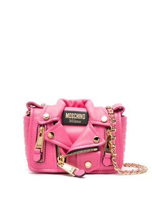 Moschino mini leather tote bag - Pink