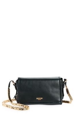 Moschino Mini Letter Leather Shoulder Bag in A1555 Fantasy Print Black