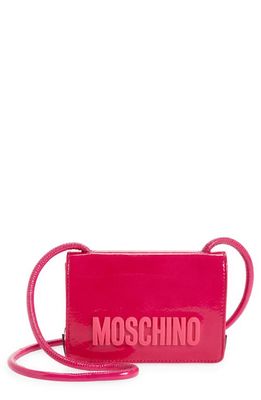 Moschino Mini Logo Leather Crossbody Bag in Violet