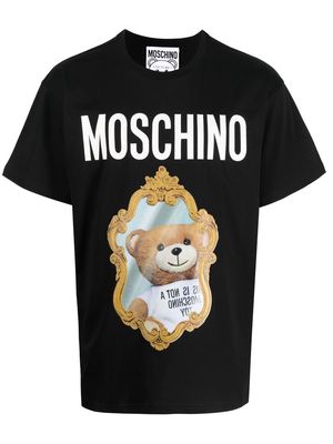 Moschino Mirror Teddy logo T-shirt - Black