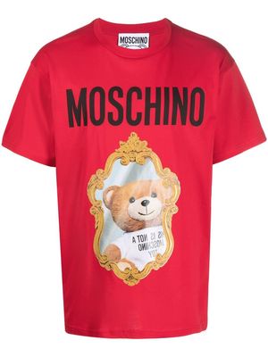Moschino Mirror Teddy logo T-shirt - Red